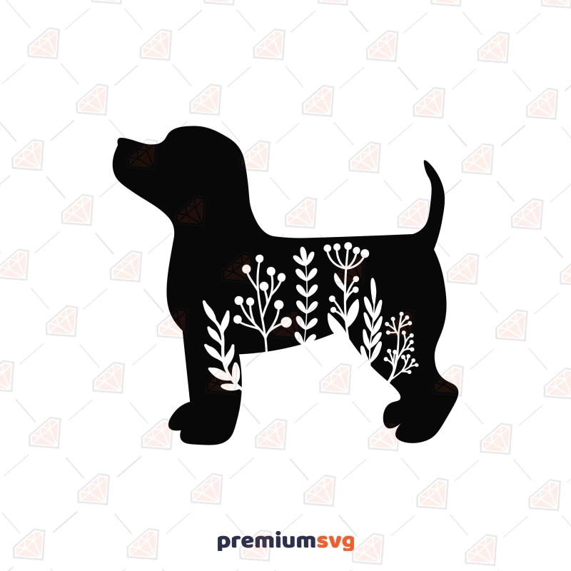 Floral Dog SVG Cut File Dog SVG Svg