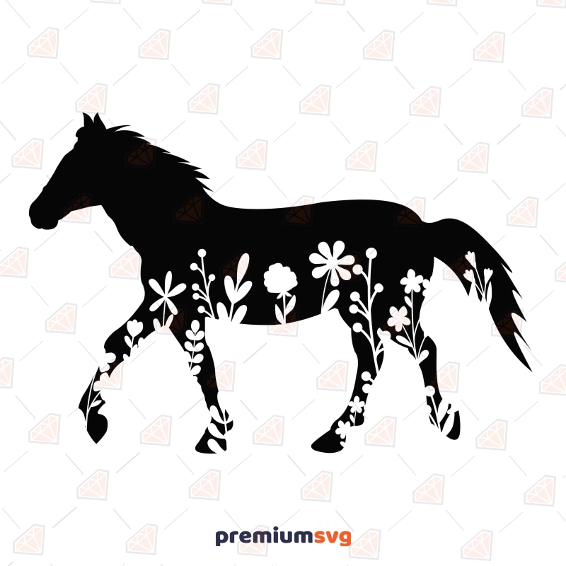 Floral Horse SVG Design Horse SVG Svg