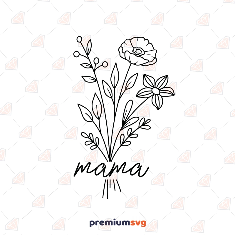 Floral Mama SVG, Mama SVG with Floral for Cricut Mom SVG Svg