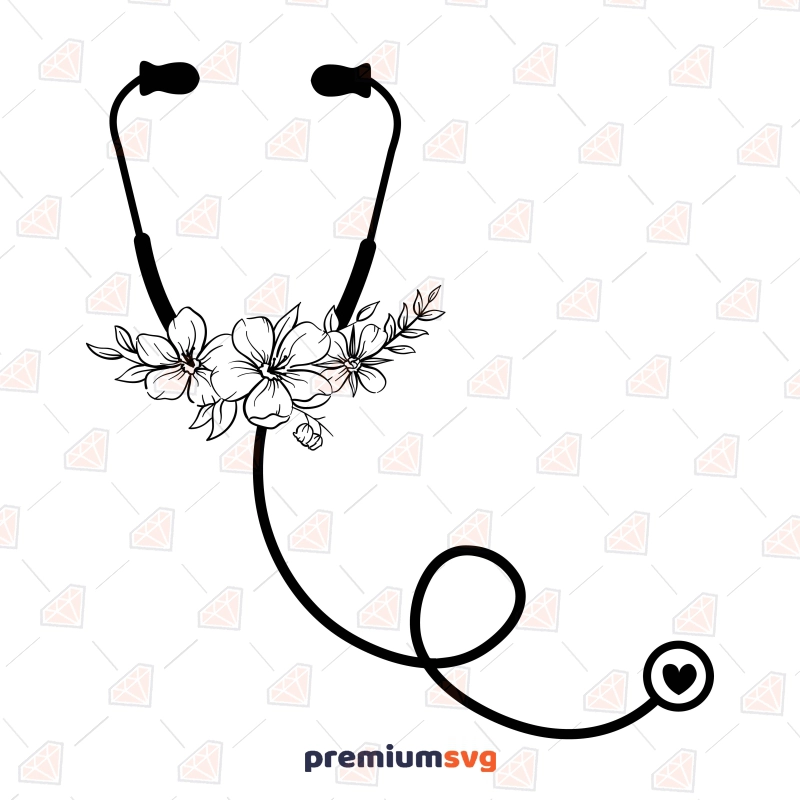 Floral Stethoscope SVG Nurse SVG Svg