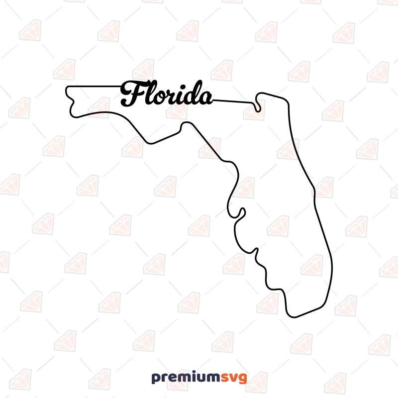 Florida Map Outline SVG, PNG, Printable Files USA SVG Svg