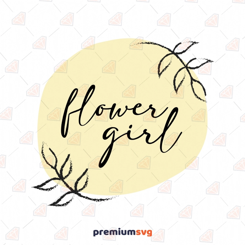 Flower Girl Design SVG, Flower Girl Vector Instant Download Sign and Symbol Svg