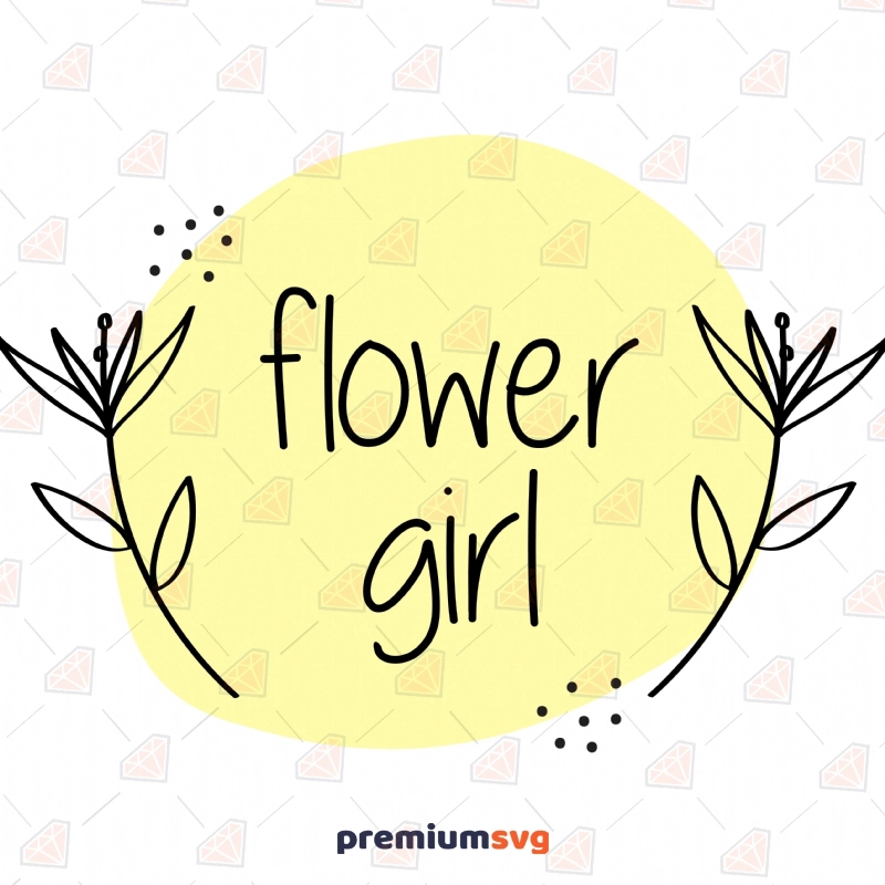 Flower Girl Yellow Background SVG, Flower Girl SVG Instant Download Flower SVG Svg
