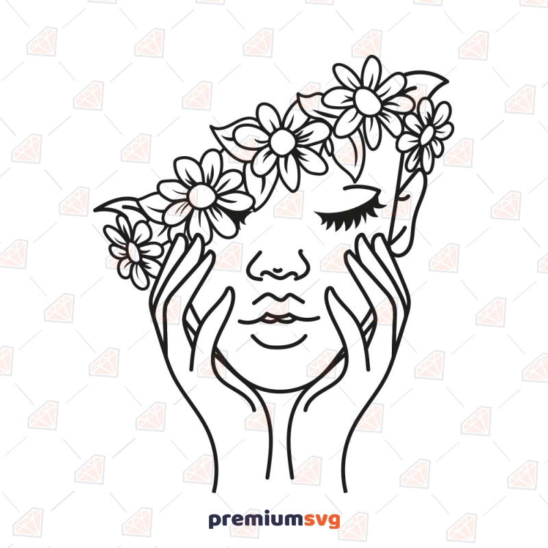 Floral Woman SVG, Flower Head Girl SVG Flower SVG Svg