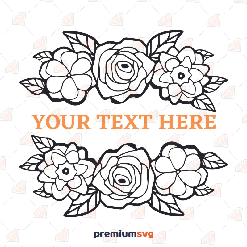 Flowers Monogram SVG Cut File, Instant Download Flower SVG Svg
