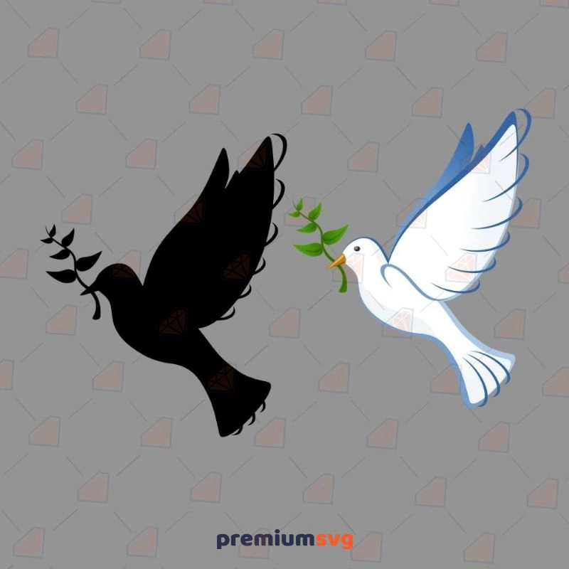 Flying Dove Silhouette SVG, Dove Vector Instant Download Bird SVG Svg