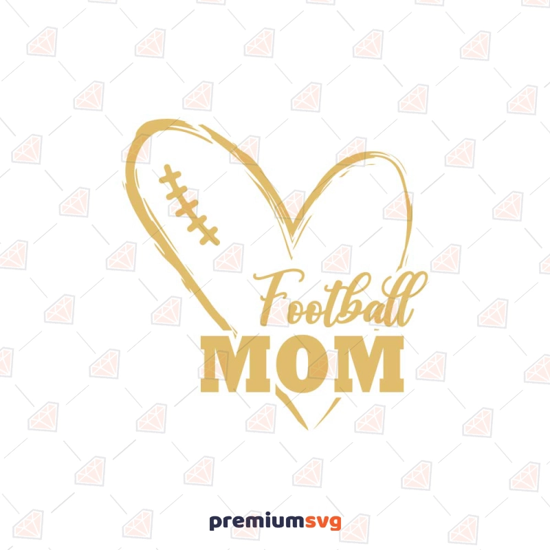 Football Mom Heart Ball SVG Cut File Football SVG Svg