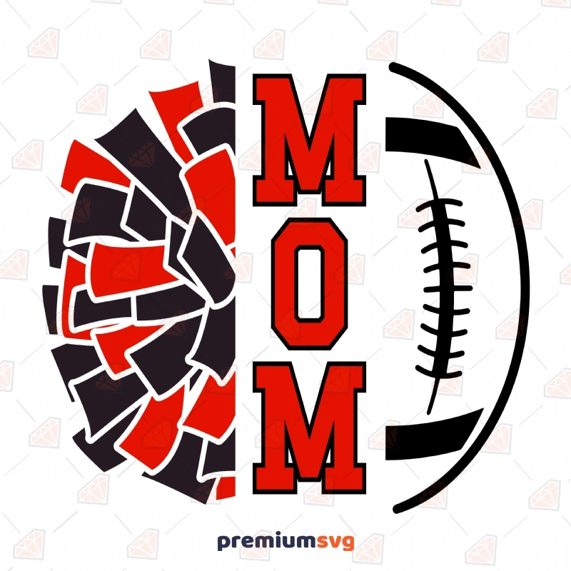 Pom Pom Football Mom SVG, Pom Pom Cut File Mother's Day SVG Svg