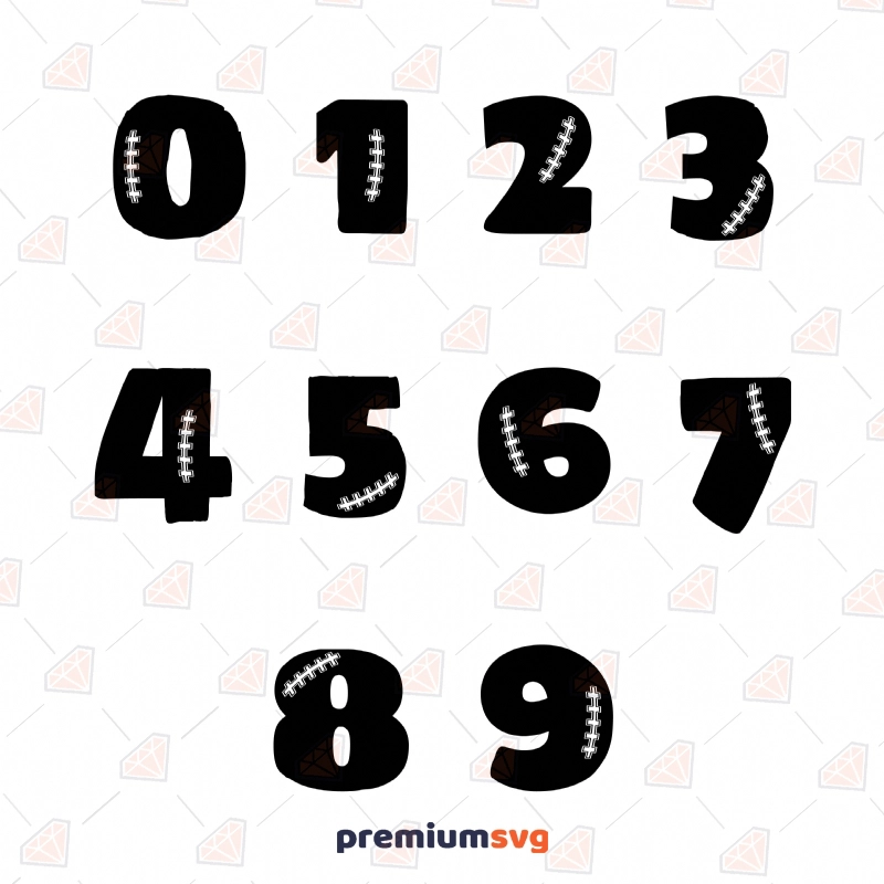 Football Stitch Numbers SVG Cut File Football SVG Svg