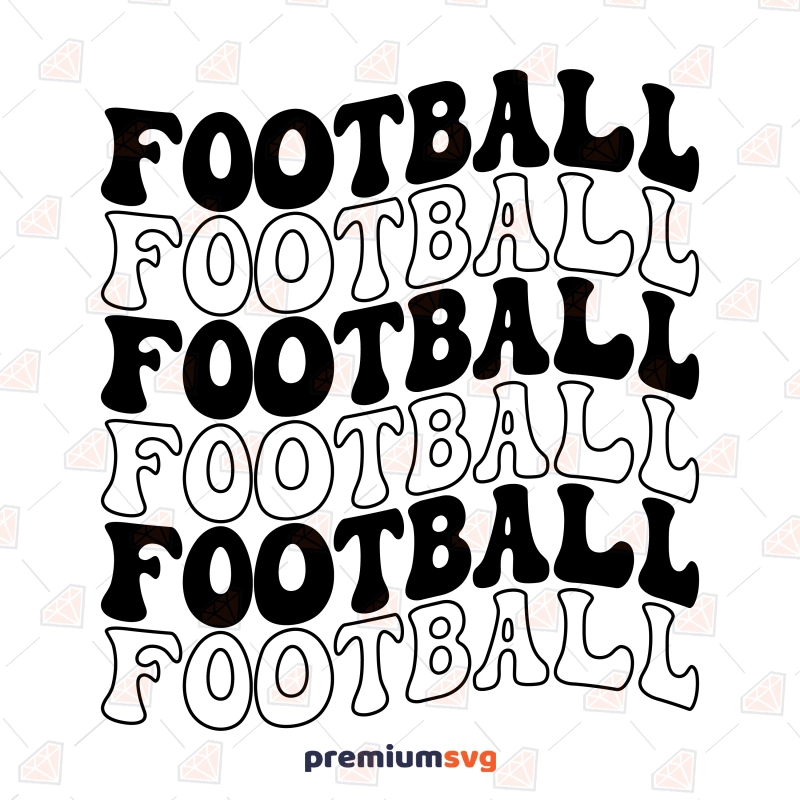 Football Wavy Text SVG, Retro Football SVG Shirt Design Football SVG Svg