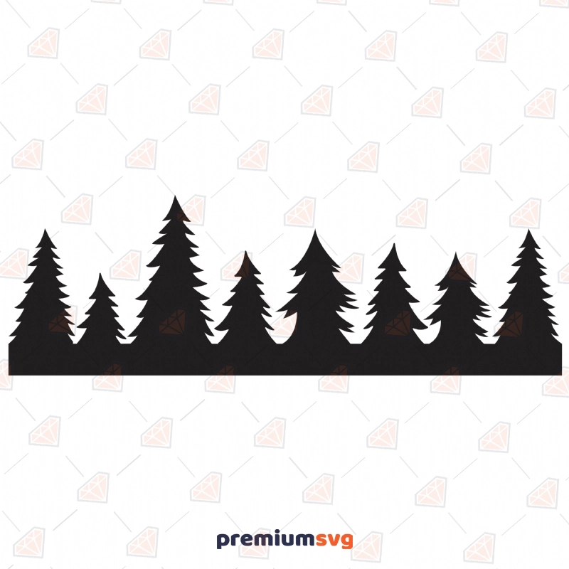 Forestline SVG Cut Files, Forest line SVG Instant Download Vector Illustration Svg