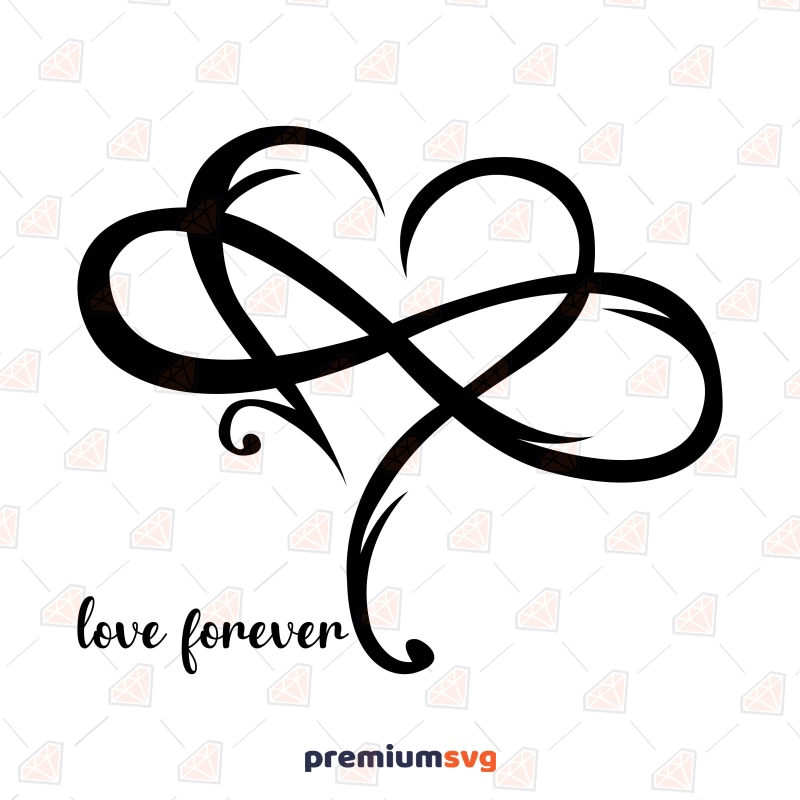 Love Forever Infinity SVG File, Heart SVG Clipart Valentine's Day SVG Svg