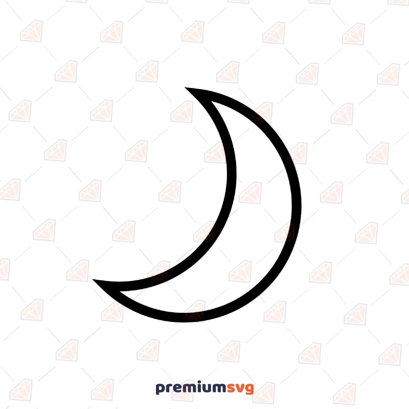 Crescent Moon SVG, Crescent Moon Cut File, Moon Vector, Moon Clipart,  Crescent Moon Illustration Design Outline, Cricut, Silhouette, PNG