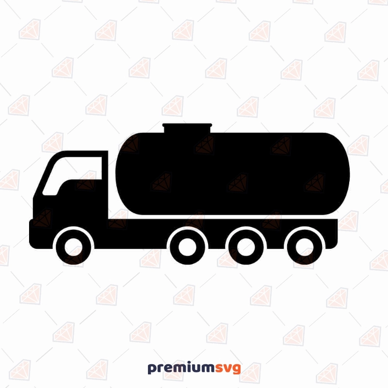 Gas & Oil Tanker Truck SVG File | Fuel Tanker Cut File Transportation Svg