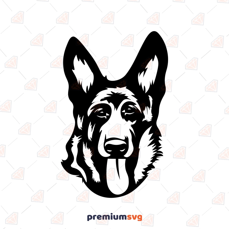 German Shepherd Face Silhouette SVG Dog SVG Svg