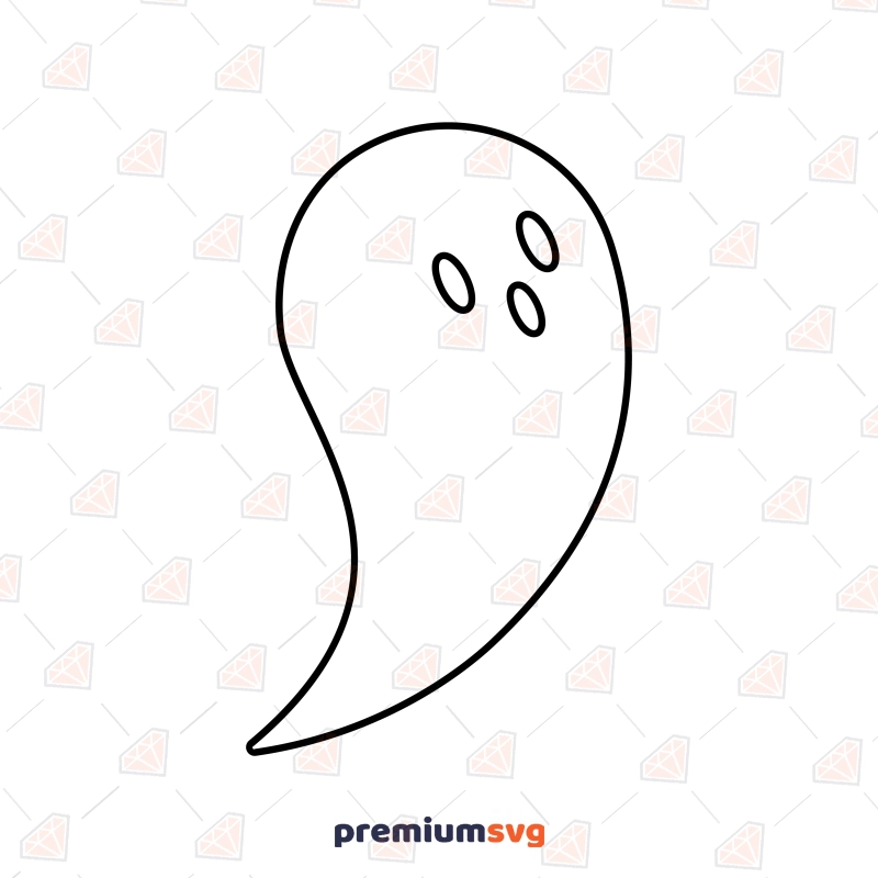 Ghost Outline SVG Cut and Clipart Files Halloween SVG Svg