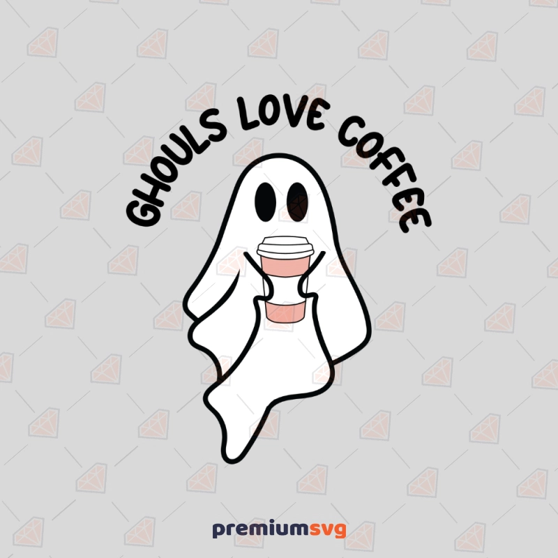 Ghouls Love Coffee SVG, Halloween SVG Shirt Retro Halloween SVG Svg