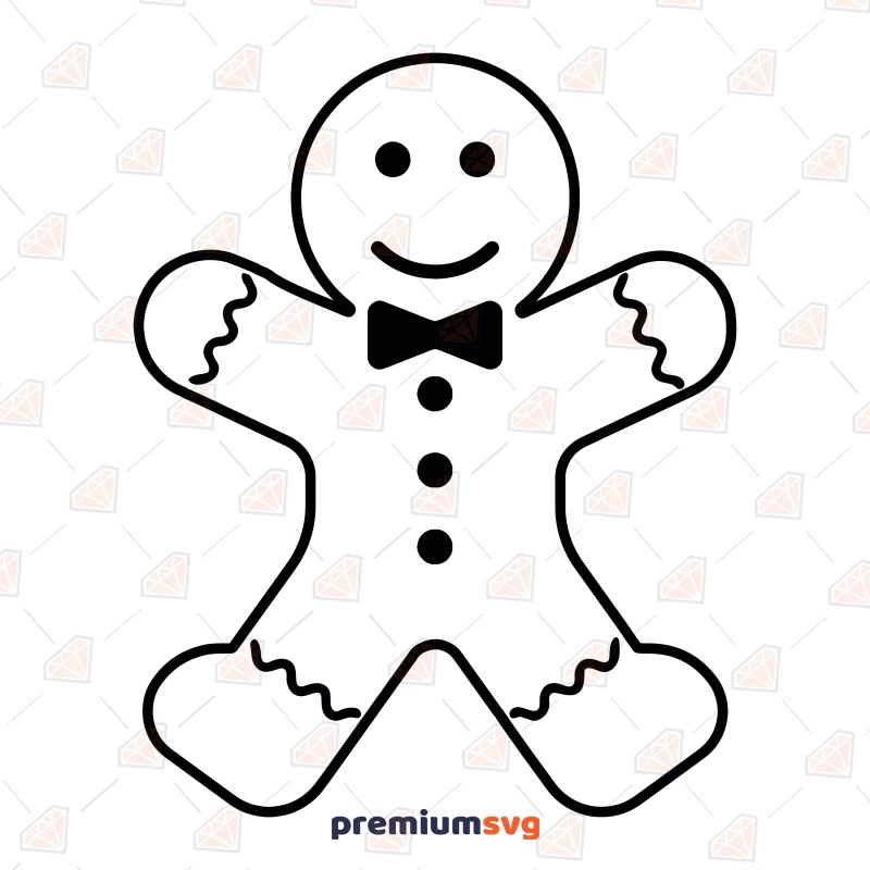 Gingerbread Outline SVG, PNG, Printable PDF Christmas SVG Svg