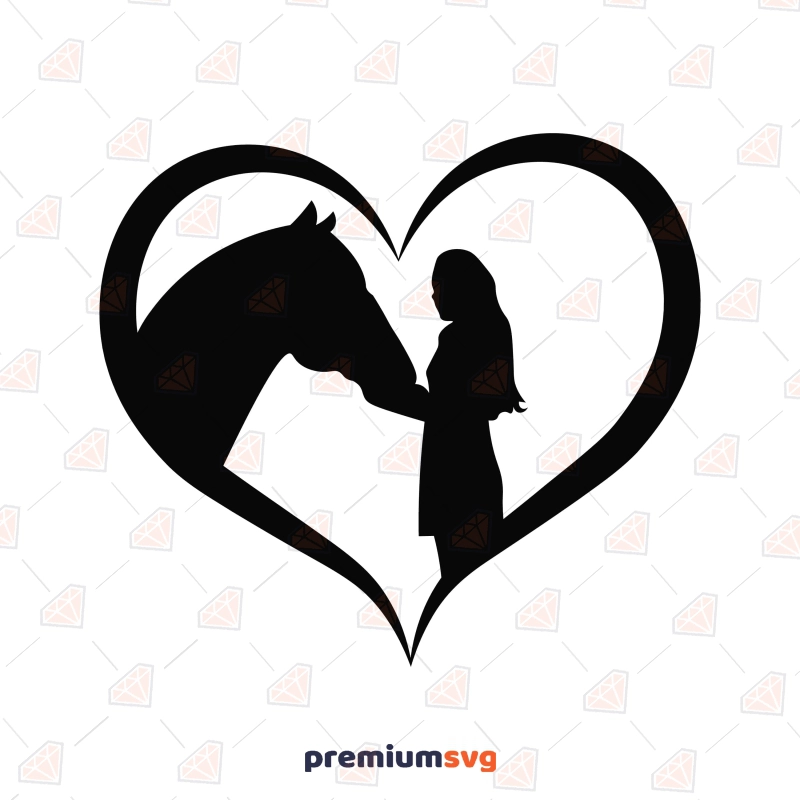 Girl Loves Horse Silhouette SVG, Horse Love SVG Horse SVG Svg