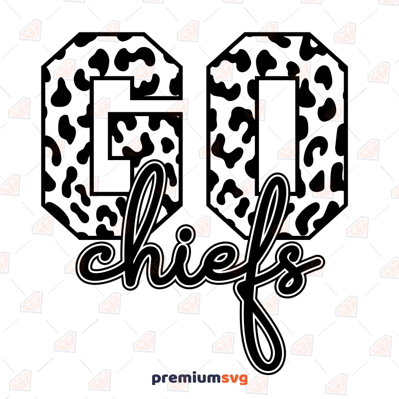 Go Chiefs SVG with Leopard Print, Kansas City Football SVG Svg