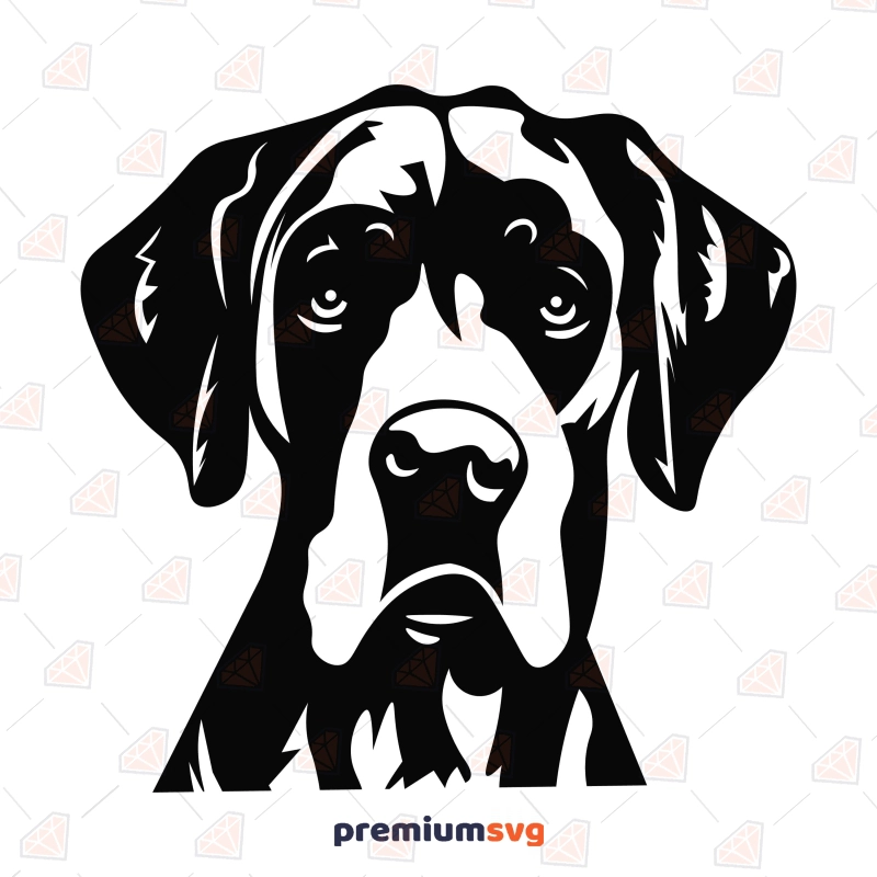 Great Dane Face SVG,  Dog Silhouette Files Dog SVG Svg