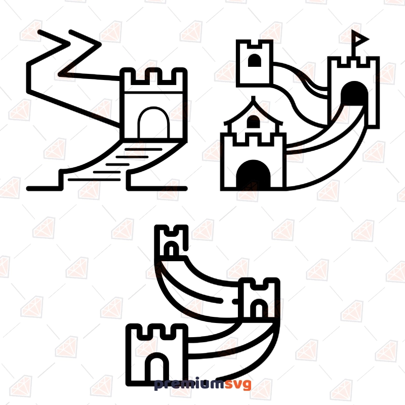 Great Wall of China SVG, PNG and JPG Cut File Building And Landmarks Svg