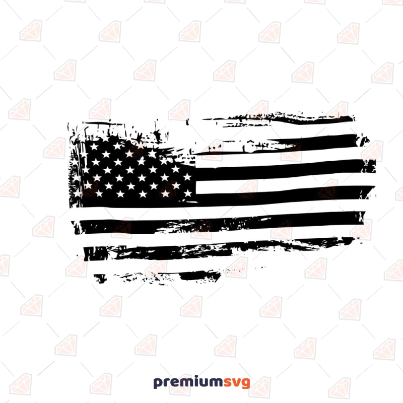 Grunge American Flag SVG, US Grunge Flag SVG Vector File USA SVG Svg