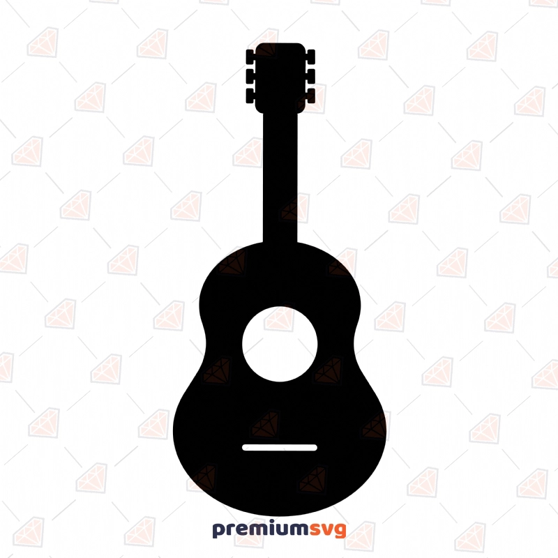 Guitar Silhouette SVG Cut File, Guitar SVG Clipart Instant Download Vector Illustration Svg