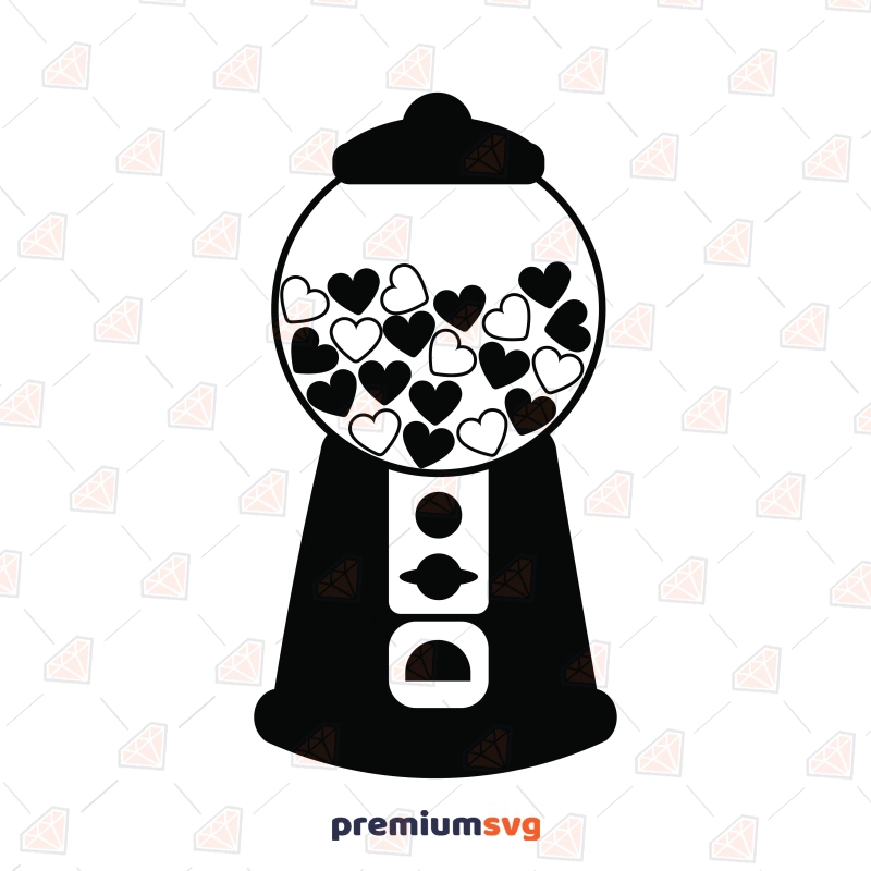 Gumball Machine with Hearts SVG, Valentine's Day SVG Valentine's Day SVG Svg