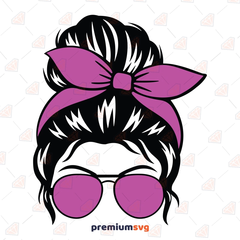 Messy Bun SVG Cut File Messy Bun SVG Svg