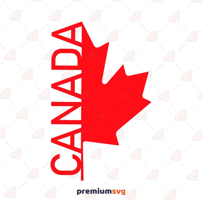 Half Maple Half Canada Text SVG, Maple Leaf Canada SVG Vector Files Flag SVG Svg