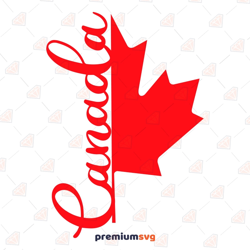 Half Maple Half Handwritten Canada SVG, Canada Logo SVG Vector Files Flag SVG Svg
