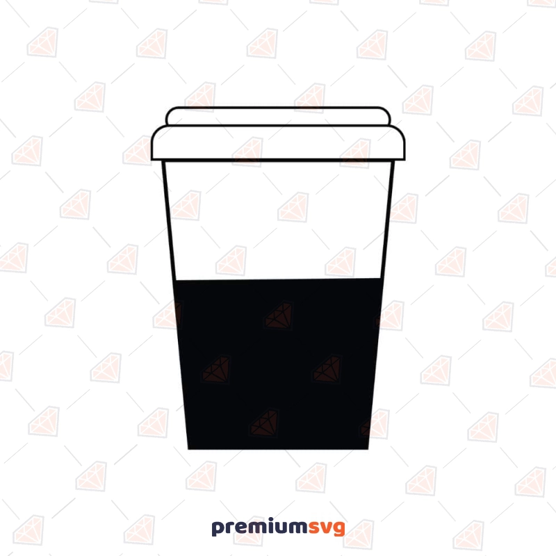 Half To Go Coffee Cup SVG, Coffee Cup Clipart SVG Instant Download Coffee and Tea SVG Svg