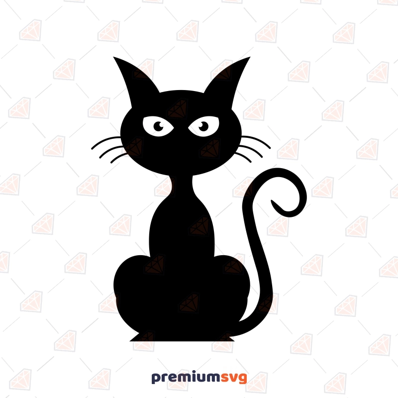 Halloween Cat SVG Design, Clipart Cut File Cat SVG Svg