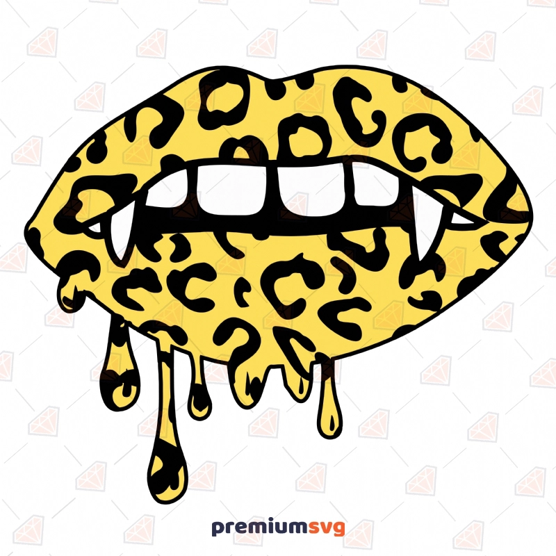 Halloween Leopard Lips SVG, Vampire Lips SVG Leopard Print SVG Svg