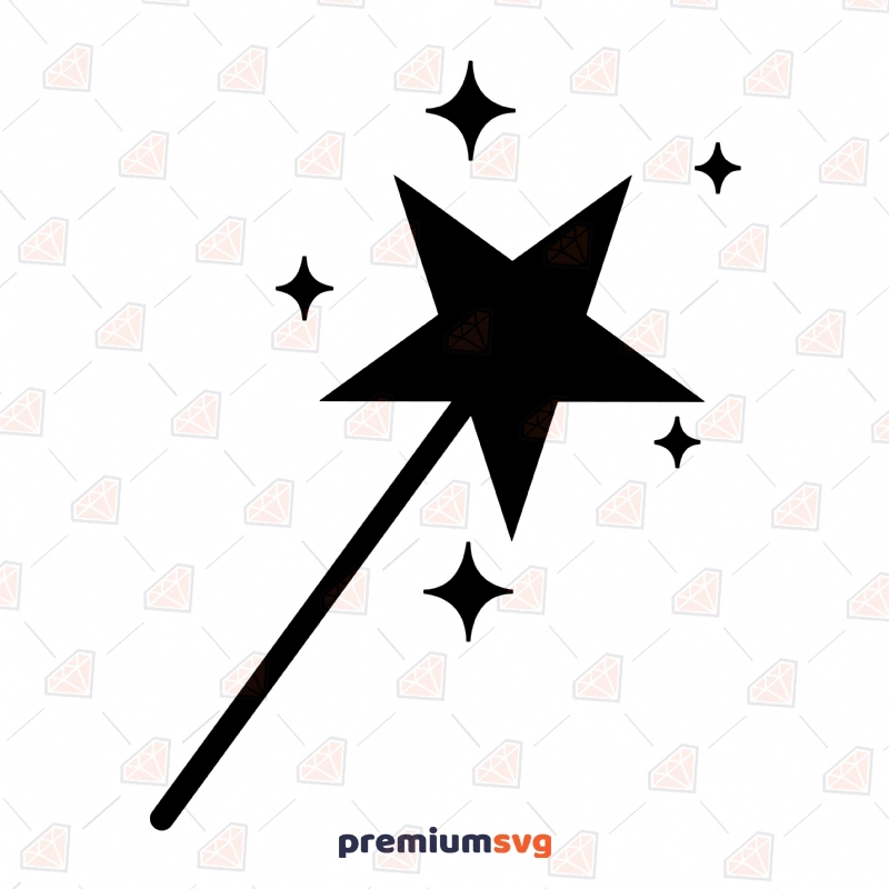 Halloween Star Wand SVG, Witch Wand SVG Instant Download Halloween SVG Svg
