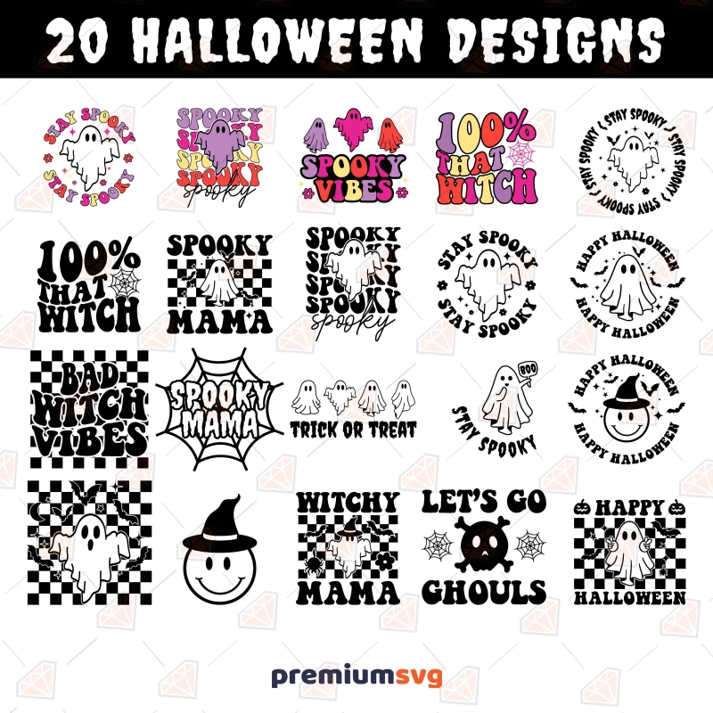 Halloween SVG Bundle of 20 Designs, Spooky SVGs Halloween SVG Svg