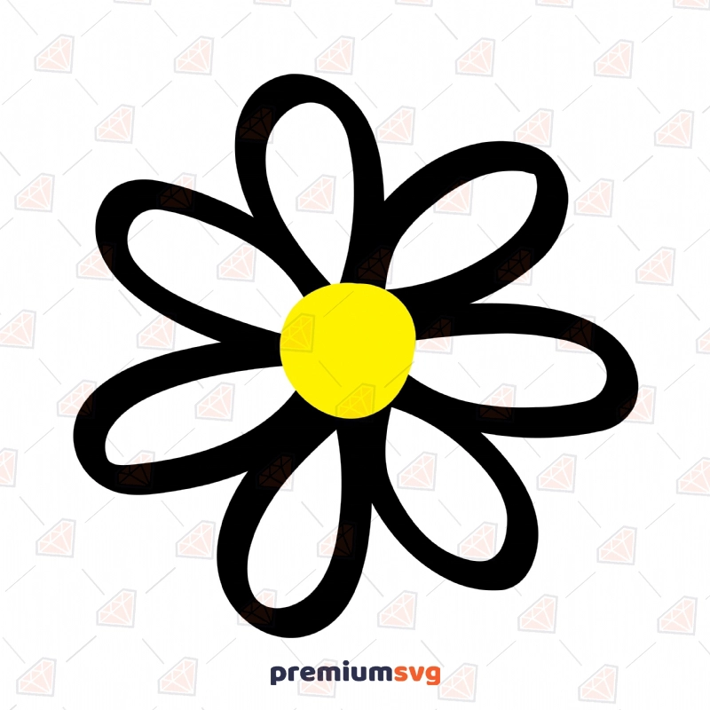 Hand Drawn Daisy Flower SVG Cut Files Flower SVG Svg