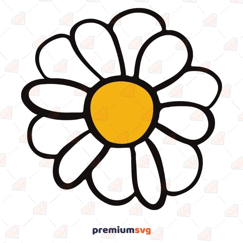 Hand Drawn Daisy SVG, Daisy SVG Cricut Instant Download Flower SVG Svg