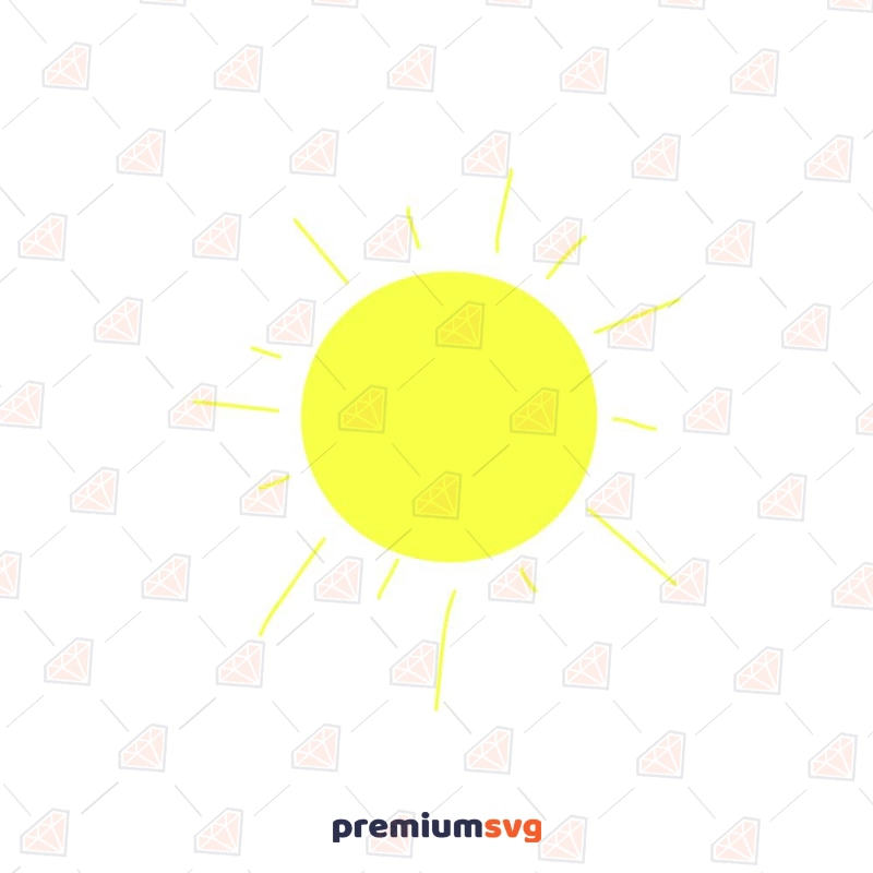 Hand Drawn Sun SVG Cut and Clipart File Vector Objects Svg