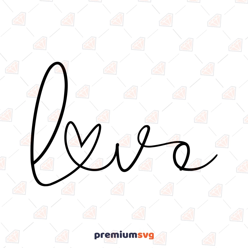 Hand Written Love SVG, Love with Heart SVG Clipart Valentine's Day SVG Svg