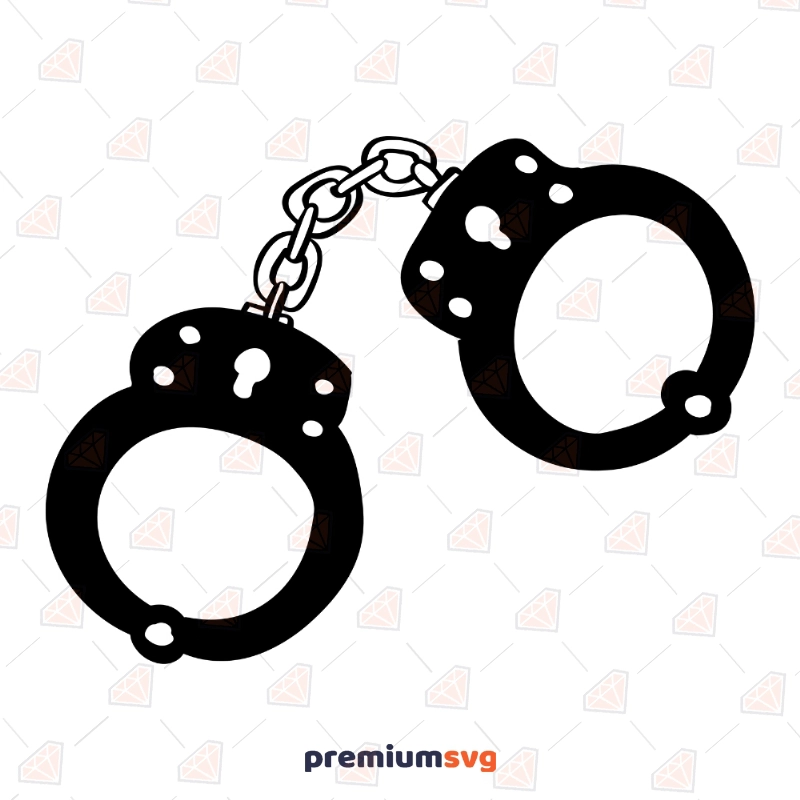 Handcuffs SVG Clipart Files, Instant Download Drawings Svg