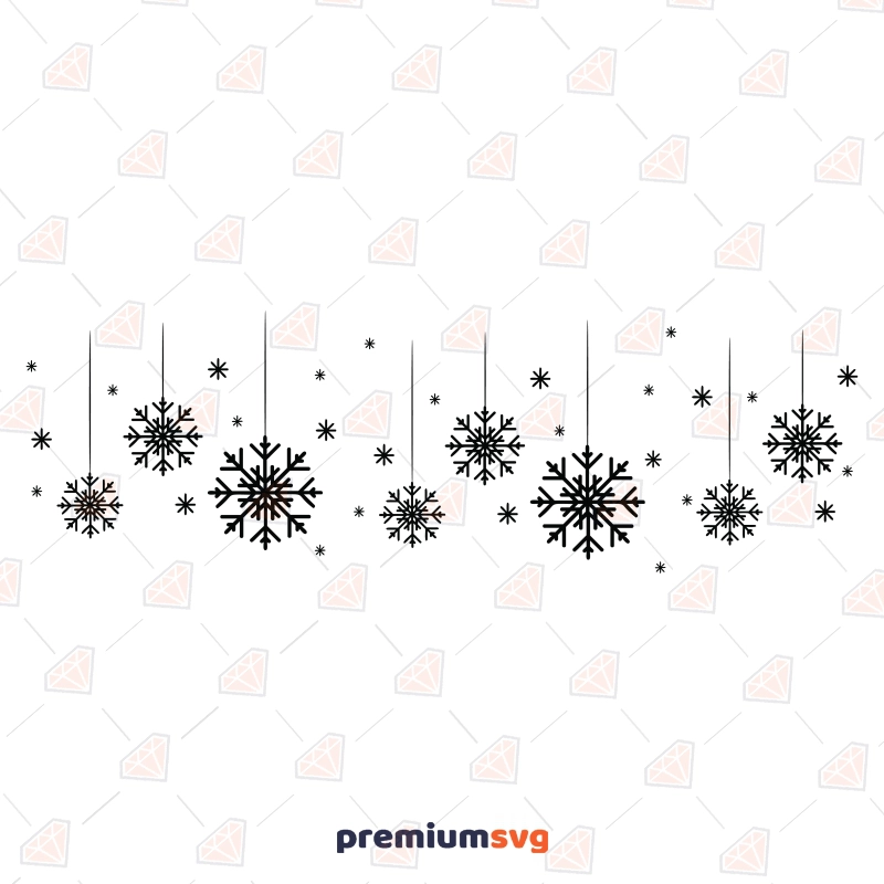 Hanging Snowflake SVG, Winter Snowflake SVG