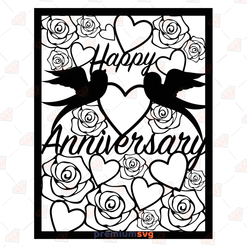Happy Anniversary SVG Card Cut File Wedding SVG Svg