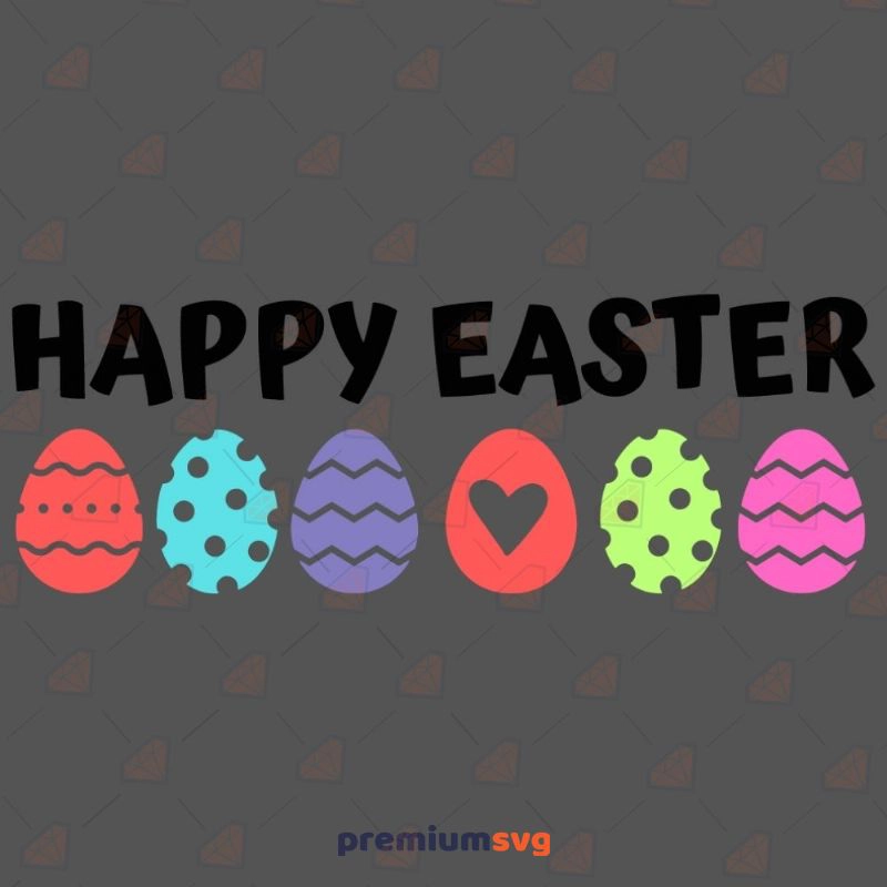 Happy Easter with Eggs SVG Easter Day SVG Svg