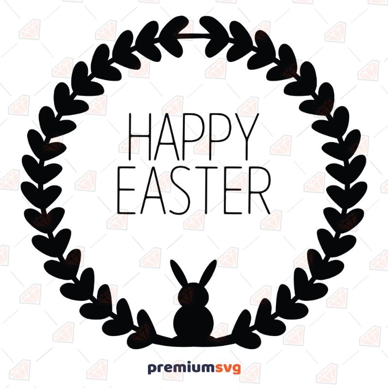 Easter Wreath SVG Design, Happy Easter SVG File Easter Day SVG Svg