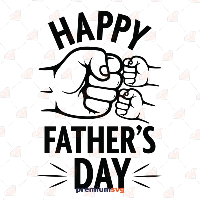 Happy Father's Day SVG for Cricut, Fist Bumps Happy Father's Day SVG