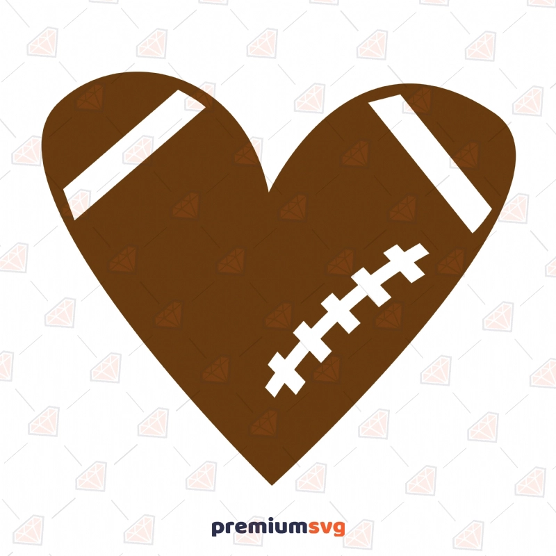 Heart American Football SVG Cut File Football SVG Svg