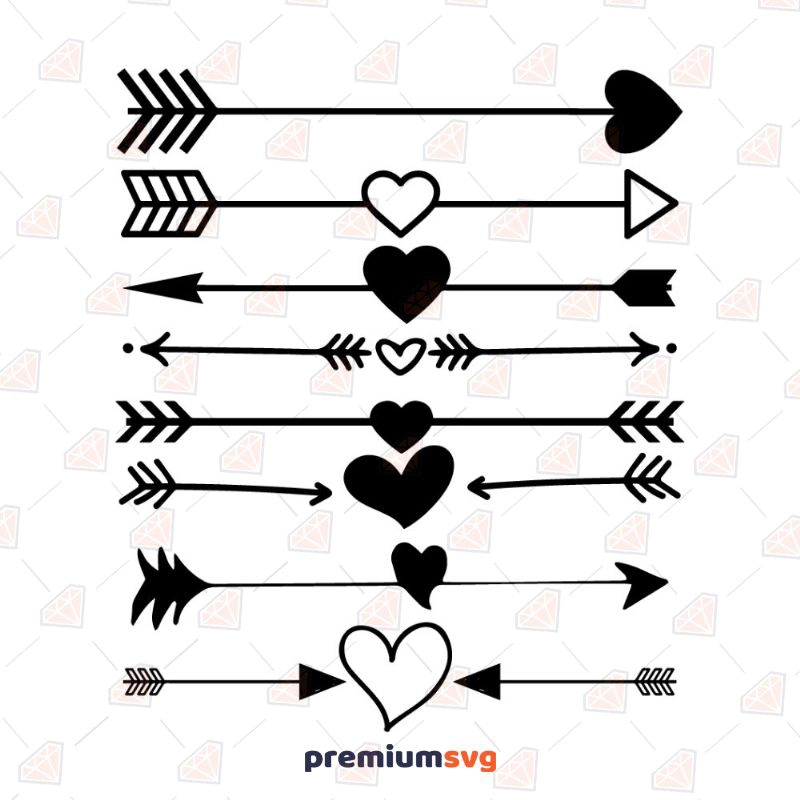 Heart Arrow SVG Bundle, Arrow Vector Instant Download Vector Objects Svg