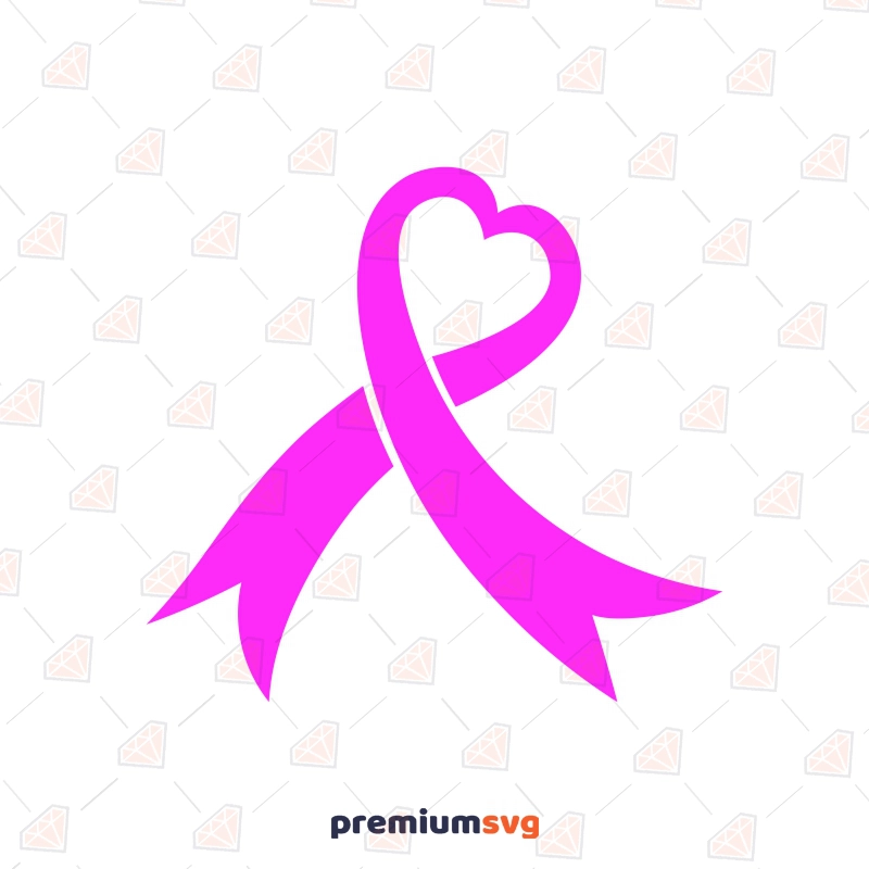 Heart Awareness Ribbon SVG, Cancer Ribbon SVG Cancer Day SVG Svg